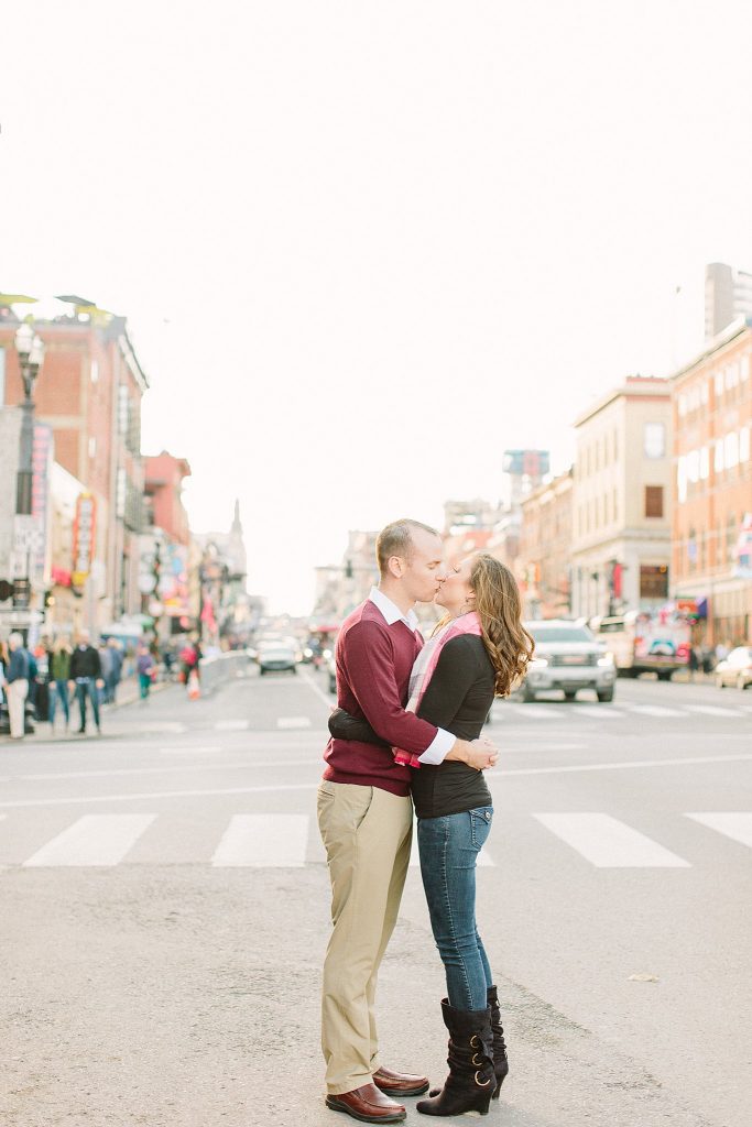 Engagement Photo in downtown Nashville on Broadway