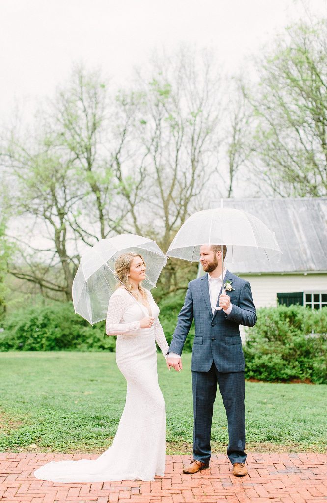 Rain on your wedding day can work out after all! Just ask this Tennessee bride and groom outside of Nashville. 