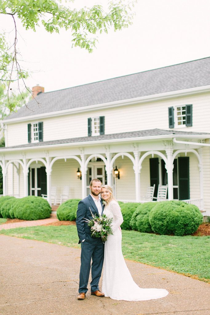 Bride and Groom at Cool Springs house Wedding Venue in Brentwood, Tennessee