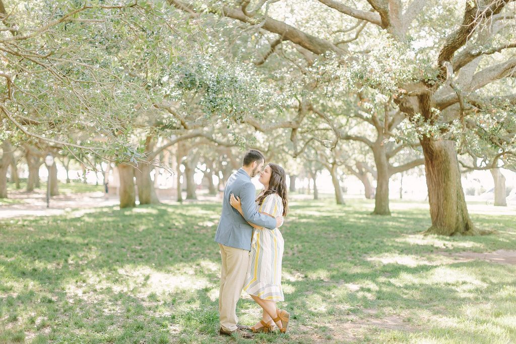 The battery oak trees engagement session