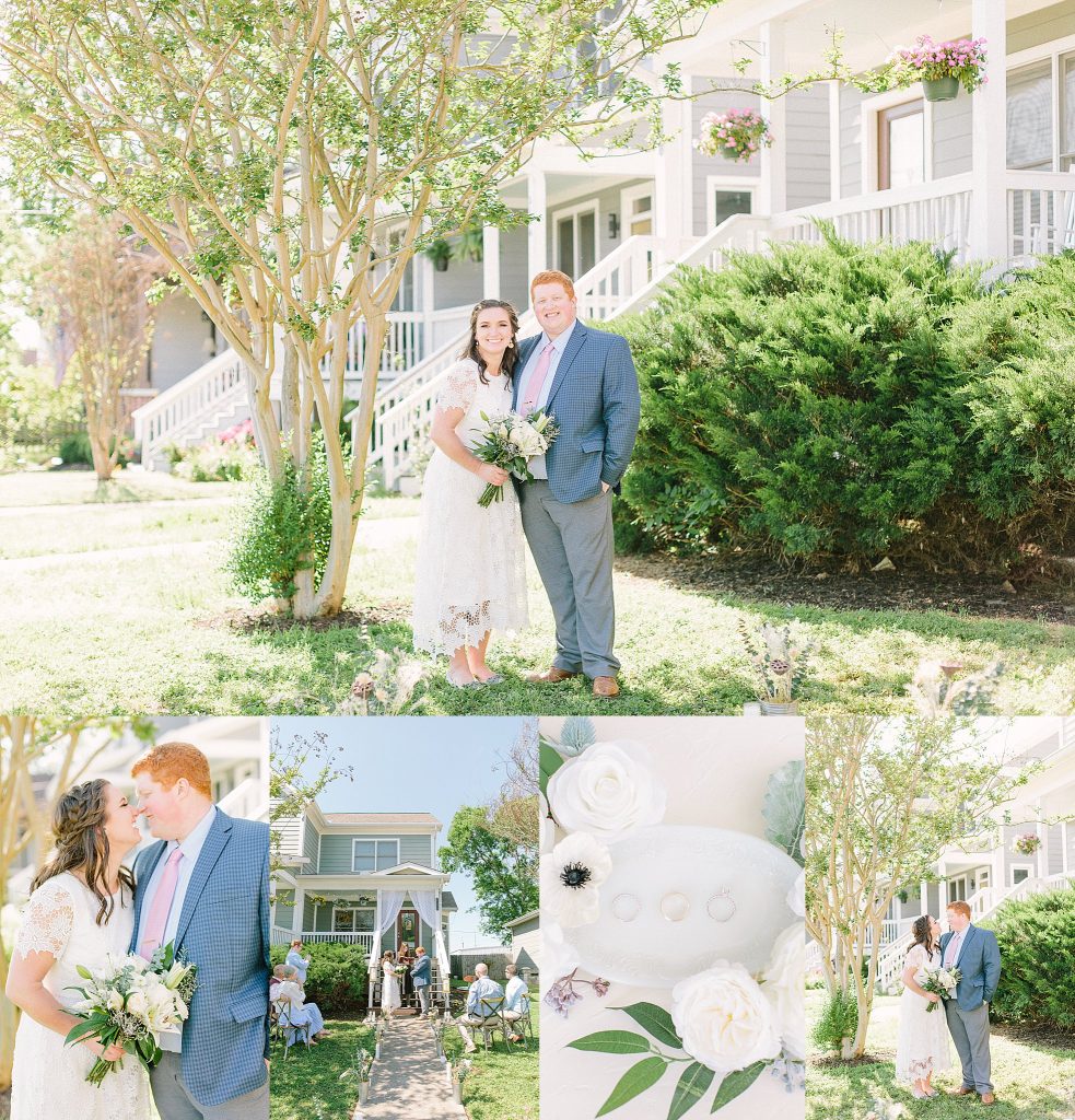 Intimate Nashville, Tennessee elopement at couple's West Nashville home. Perfect setting for a wedding!